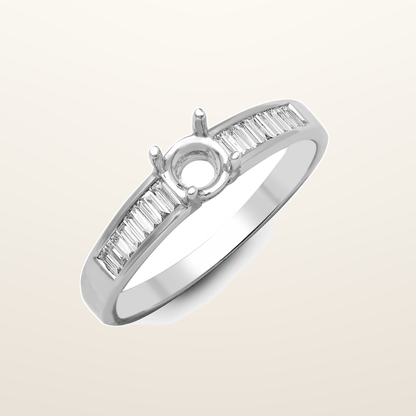 IT_ROLE:studio_clean | 18ct White 0.26ct Natural Diamond Semi Set Ring - Holds 0.25ct