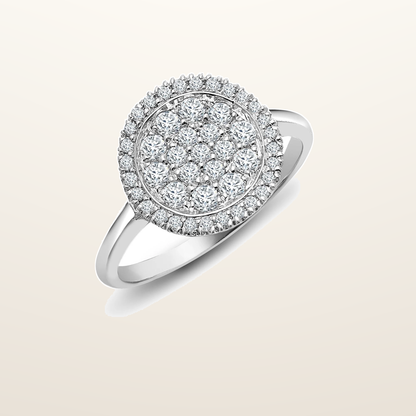 IT_ROLE:studio_clean | 18ct White 0.55ct Natural Diamond Cluster Circle Ring
