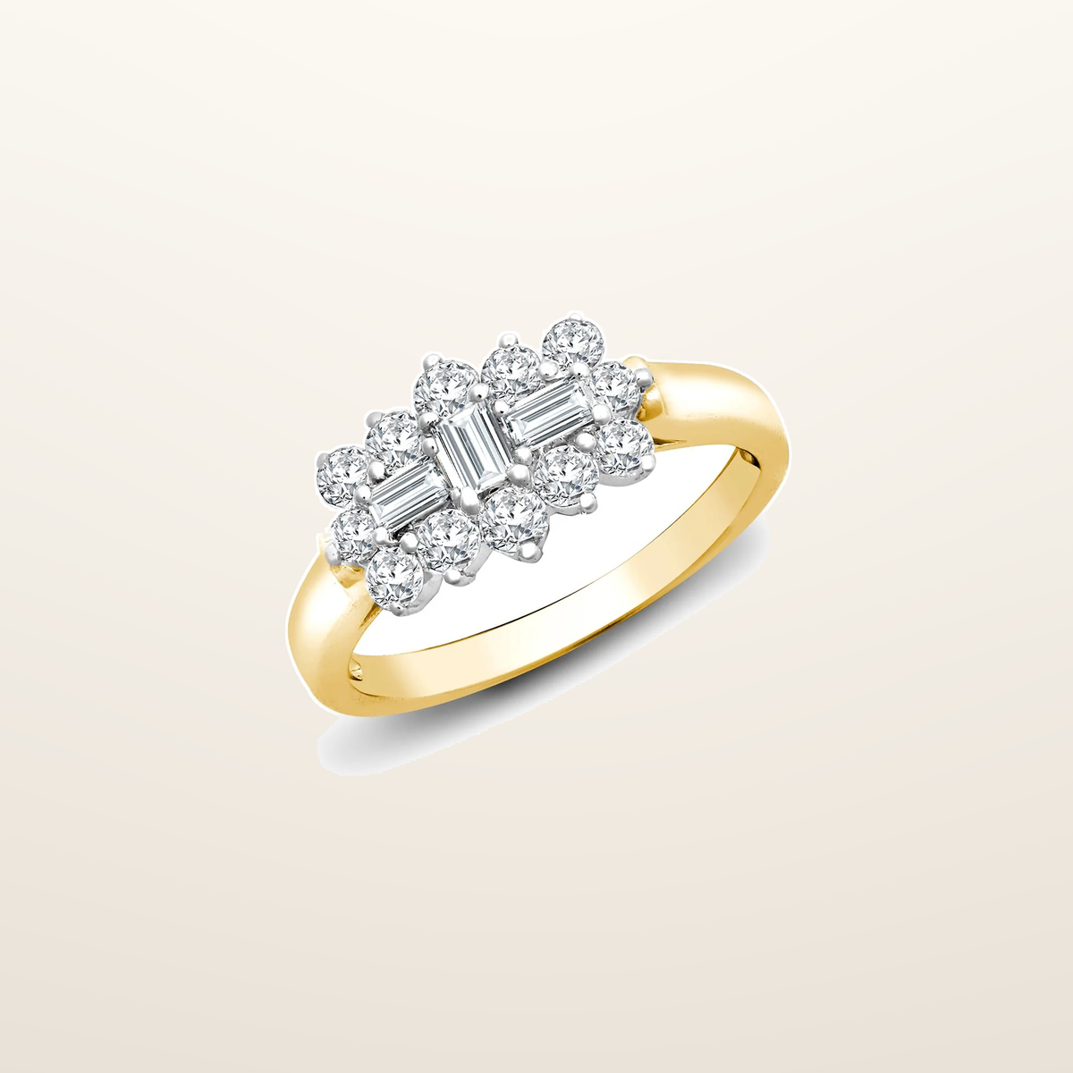 IT_ROLE:studio_clean | 18ct Yellow & White 0.50ct Natural Diamond Boat Ring
