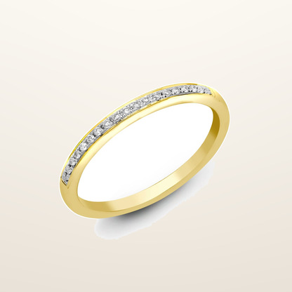 IT_ROLE:studio_clean | 18ct Yellow 0.10ct Pave Set Natural Diamond 1\2 Eternity Ring