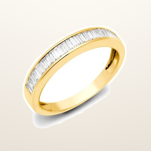 IT_ROLE:studio_clean | 18ct Yellow 0.25ct Natural Diamond Baguette 1\2 Eternity Ring