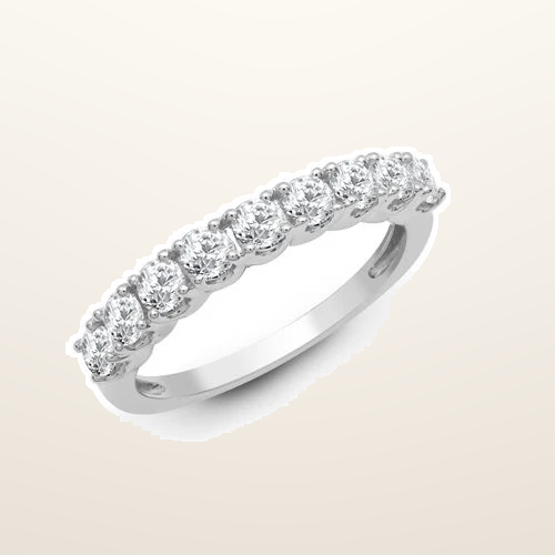 IT_ROLE:studio_clean | 18ct White 0.50ct 9 stone Claw Set 1/2 ET Ring