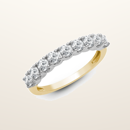 IT_ROLE:studio_clean | 18ct Yellow/White 0.50ct 9 stone Claw Set 1/2 ET Ring