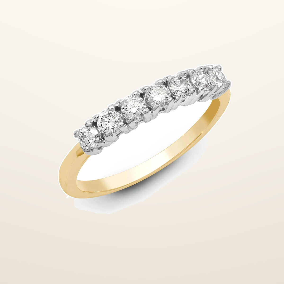 IT_ROLE:studio_clean | 18ct Yellow/White 0.50ct Natural Diamond 7 stone 1/2 ET Ring