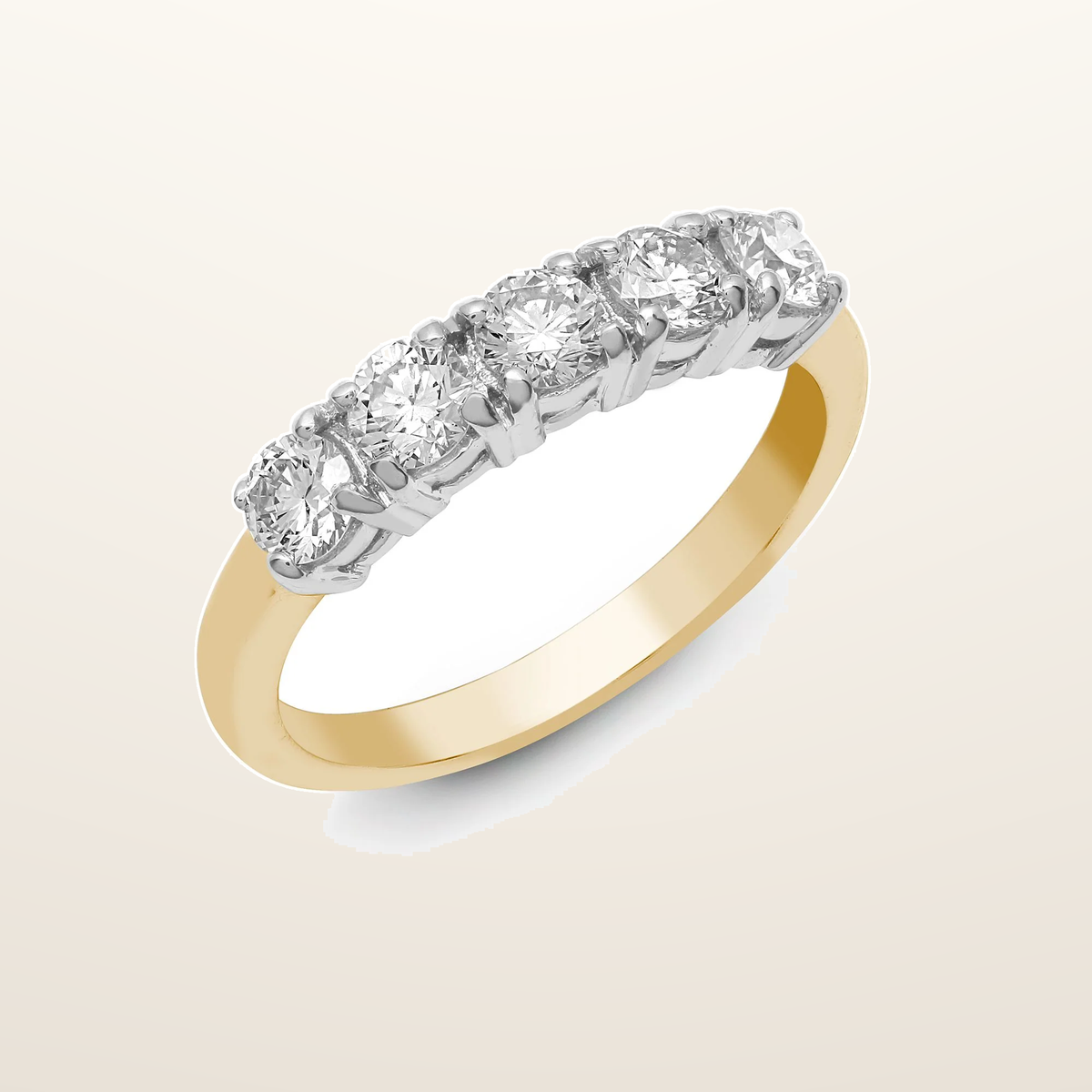 IT_ROLE:studio_clean | 18ct Yellow/White 0.25ct Natural Diamond 5 stone Ring