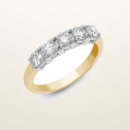 IT_ROLE:studio_clean | 18ct Yellow/White 0.25ct Natural Diamond 5 stone Ring