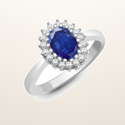 IT_ROLE:studio_clean | 18ct White Gold Natural Diamond And Sapphire Ring