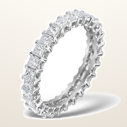 IT_ROLE:studio_clean | 18ct White Gold Claw Set Full Eternity Ring Princess Cut Natural Diamond 2.00ct G VS