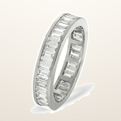 IT_ROLE:studio_clean | 18ct White Gold Channel Set Full Eternity Ring Baguette Natural Diamond 1.00ct G VS
