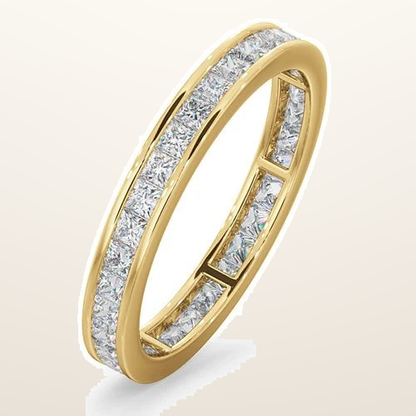 IT_ROLE:studio_clean | 18ct White Gold Channel Set Princess Cut Full Eternity Ring Natural Diamond 1.00ct G VS