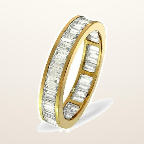 IT_ROLE:studio_clean | 18ct Yellow Gold Channel Set Full Eternity Ring Baguette Natural Diamond 1.00ct G VS