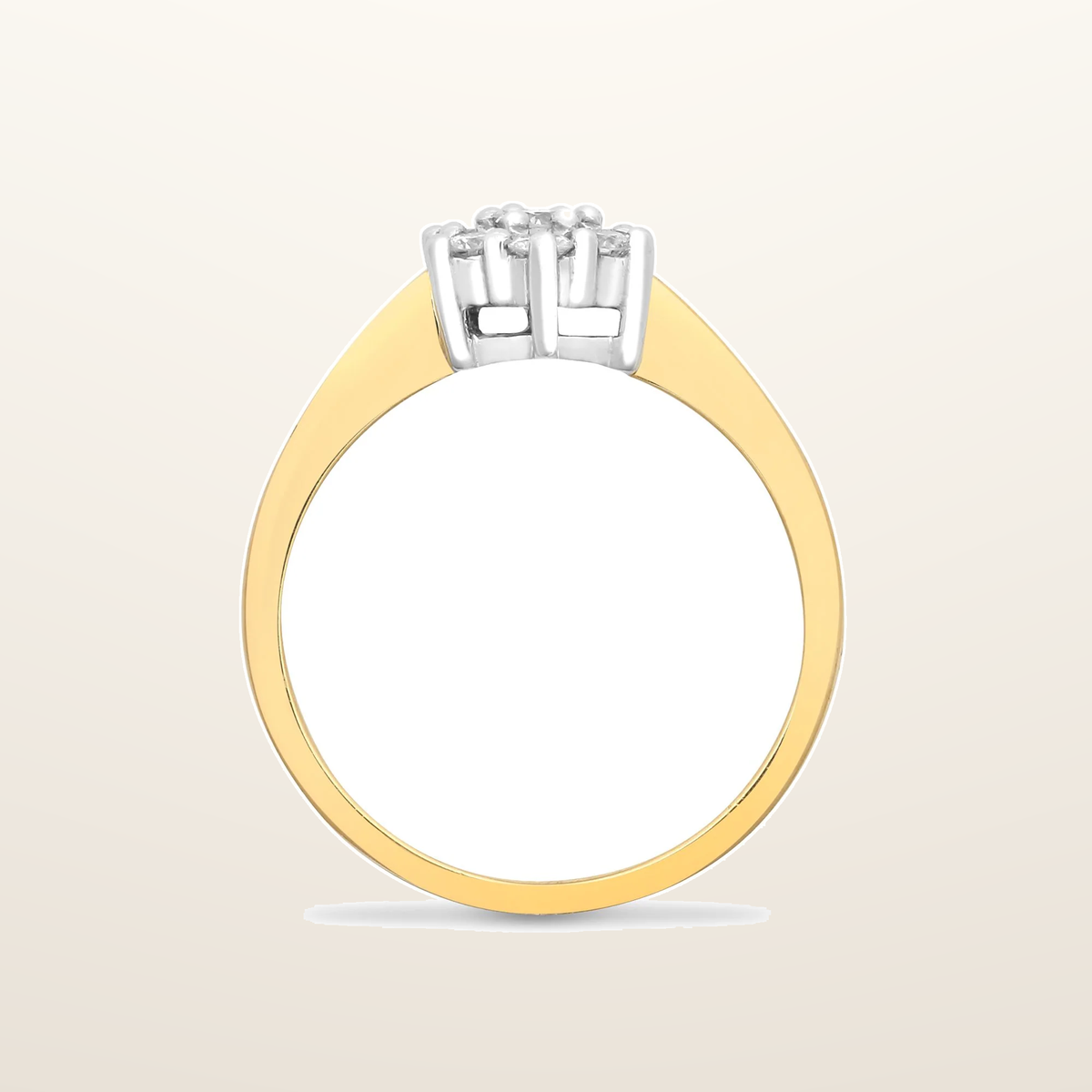 IT_ROLE:studio_clean | 9ct Yellow Gold Natural Diamond Cluster Ring
