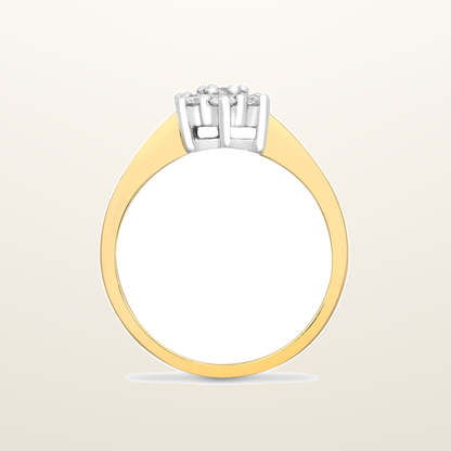 IT_ROLE:studio_clean | 9ct Yellow Gold Natural Diamond Cluster Ring