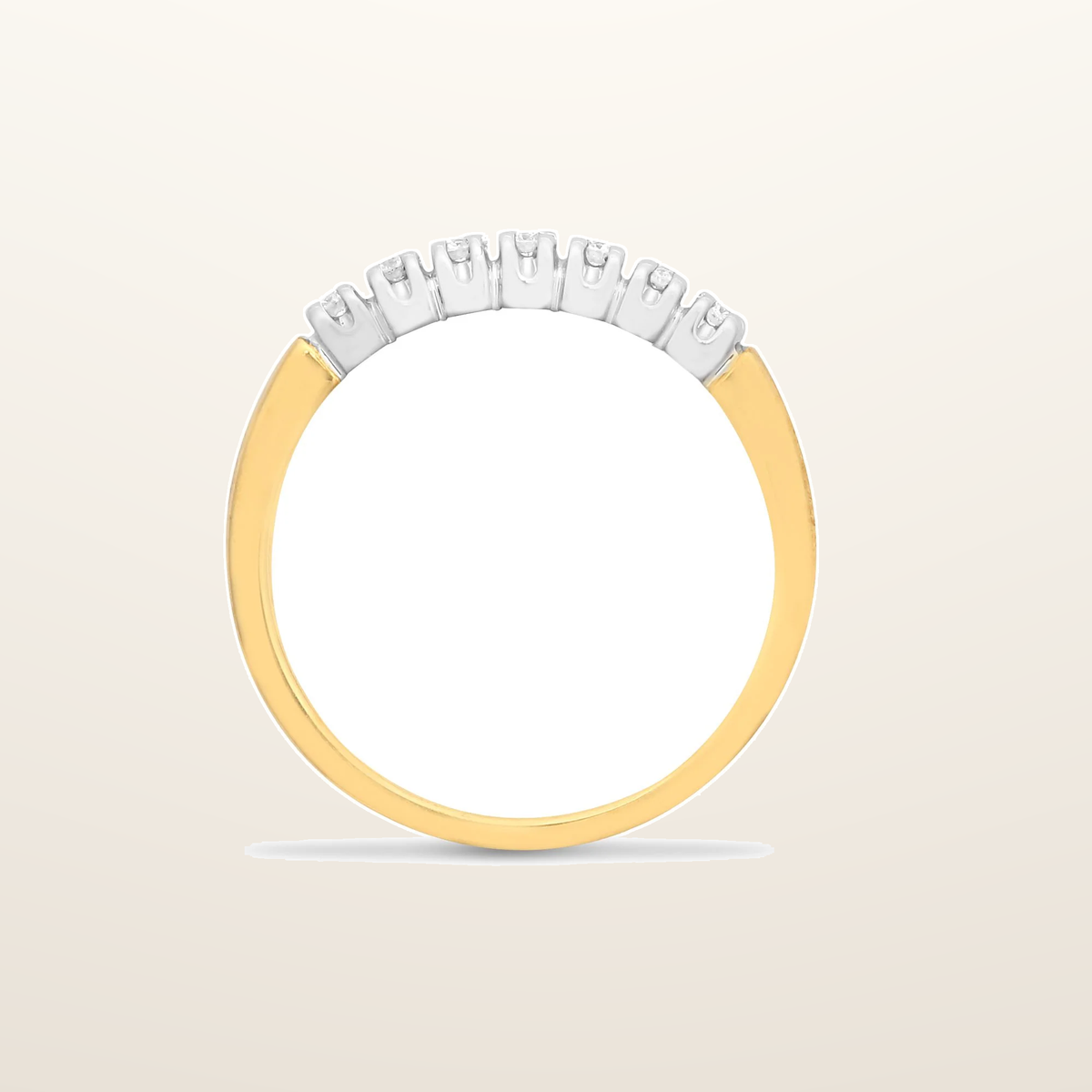 IT_ROLE:studio_clean | 9ct Yellow Gold Natural Diamond 7 Stone Half Eternity Ring