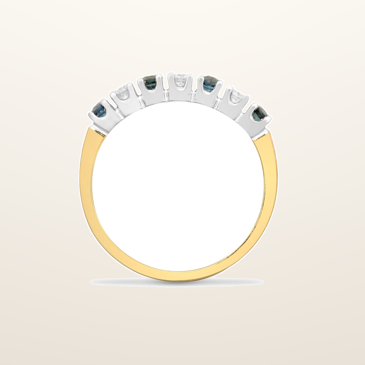 IT_ROLE:studio_clean | 9ct Yellow Gold Natural Diamond 15pts & Sapphire 20pts Half Eternity Ring