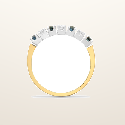 IT_ROLE:studio_clean | 9ct Yellow Gold Natural Diamond 15pts & Sapphire 20pts Half Eternity Ring