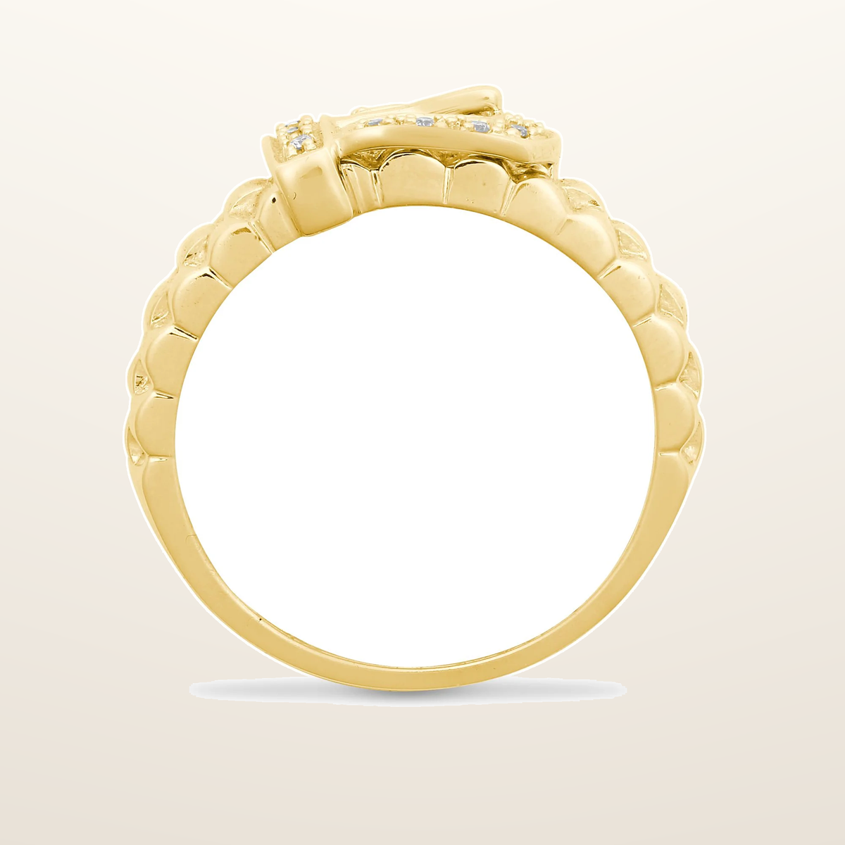 IT_ROLE:studio_clean | 9ct Yellow Gold Natural Diamond Buckle Ring