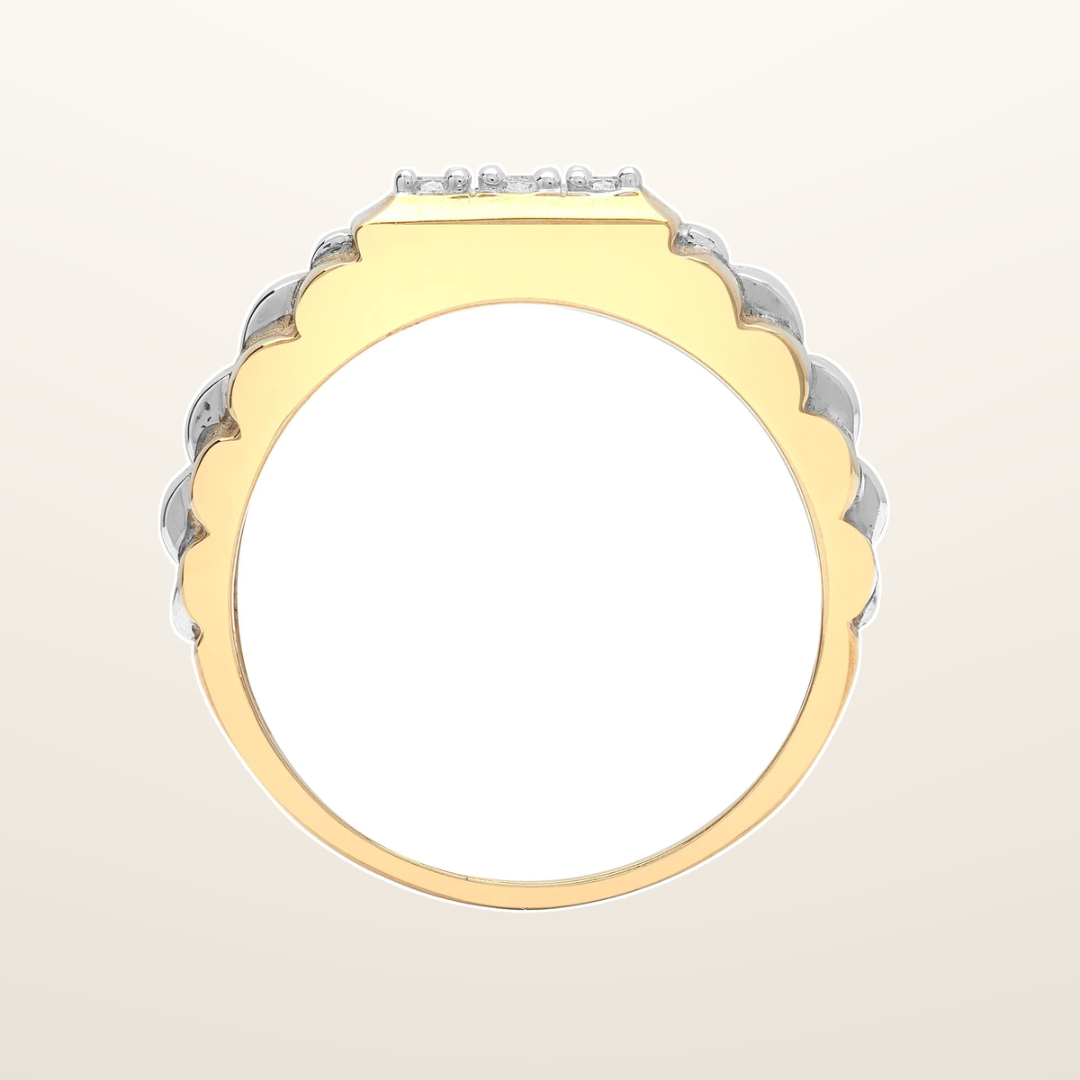 IT_ROLE:studio_clean | 9ct White And Yellow Gold Gents Natural Diamond Ring
