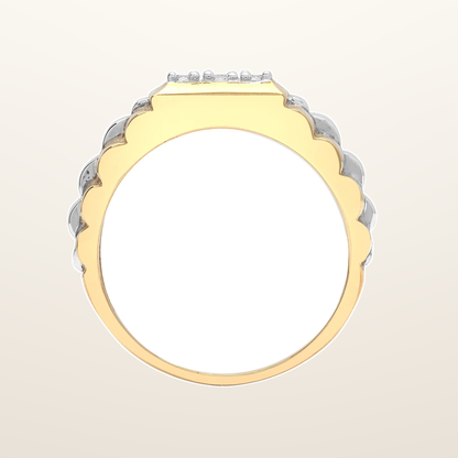 IT_ROLE:studio_clean | 9ct White And Yellow Gold Gents Natural Diamond Ring