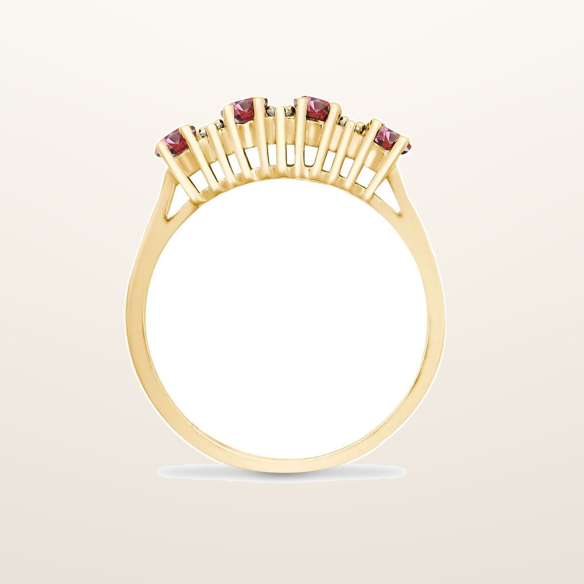 IT_ROLE:studio_clean | 9ct Yellow Gold Natural Diamond 12pts & Ruby 92pts Ring