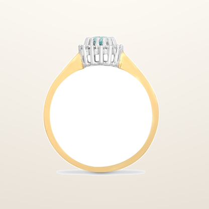 IT_ROLE:studio_clean | 9ct Yellow Gold Natural Diamond 12pts & Blue Topaz 57pts Ring