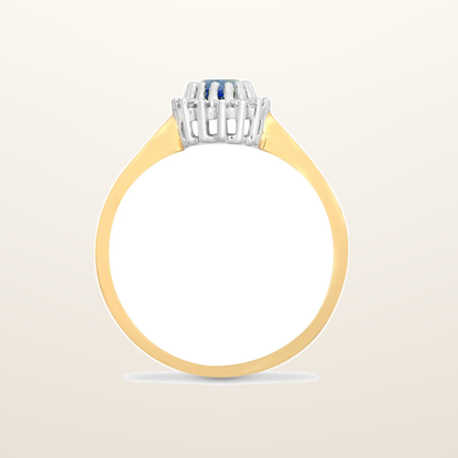 IT_ROLE:studio_clean | 9ct Yellow Gold Natural Diamond 12pts & Sapphire 56pts Ring