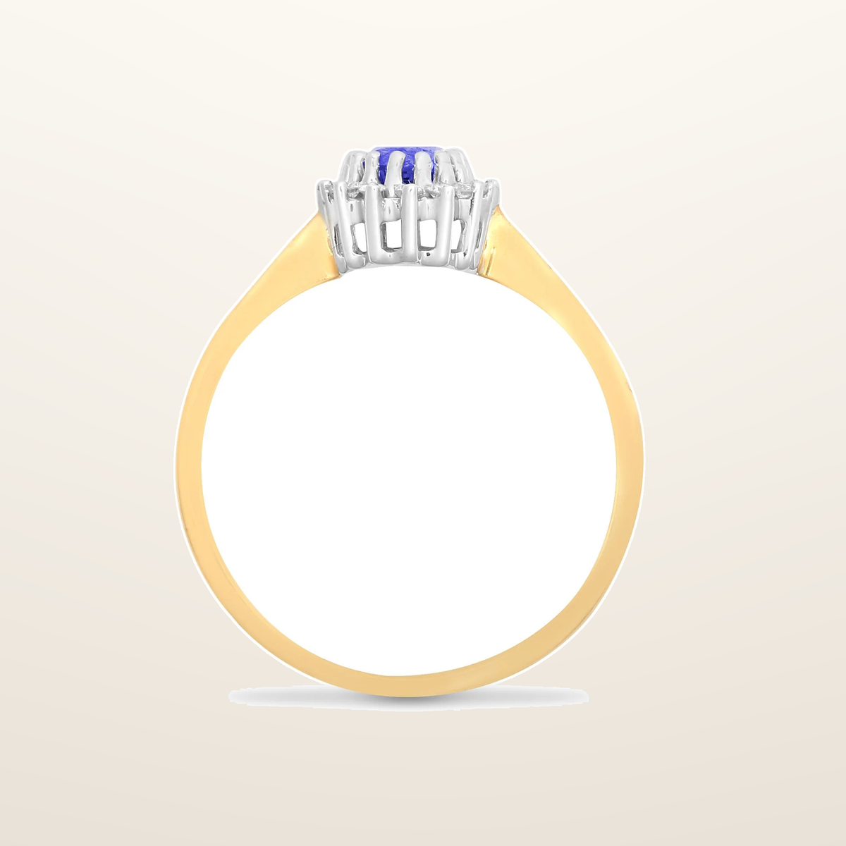 IT_ROLE:studio_clean | 9ct Yellow Gold Natural Diamond 12pts & Tanzanite 55pts Ring