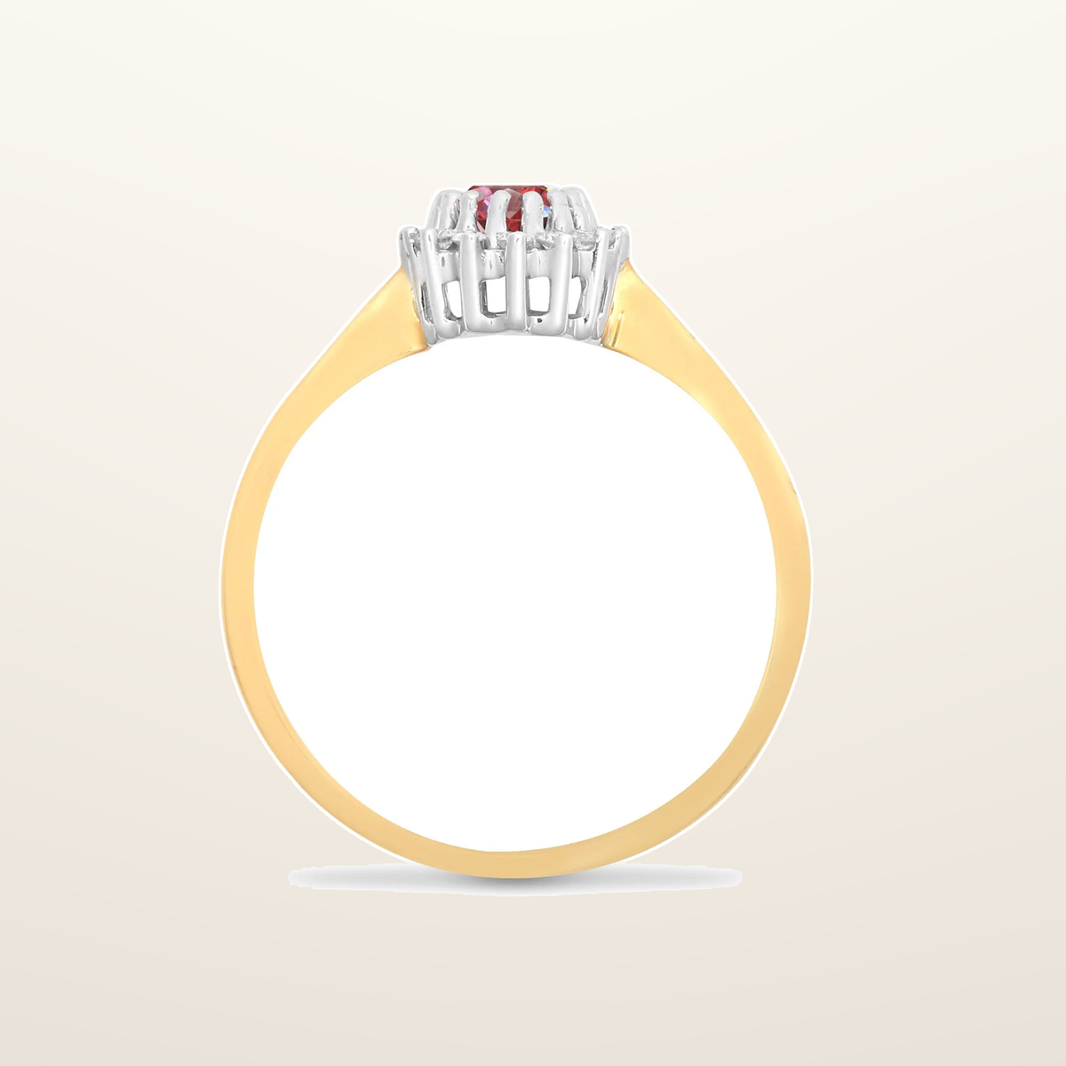 IT_ROLE:studio_clean | 9ct Yellow Gold Natural Diamond 12pts & Ruby 60pts Ring