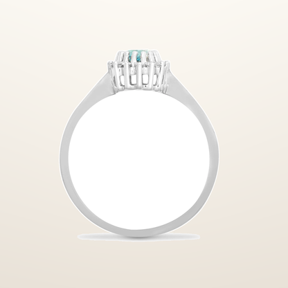 IT_ROLE:studio_clean | 9ct White Gold Natural Diamond 12pts & Blue Topaz 57pts Ring