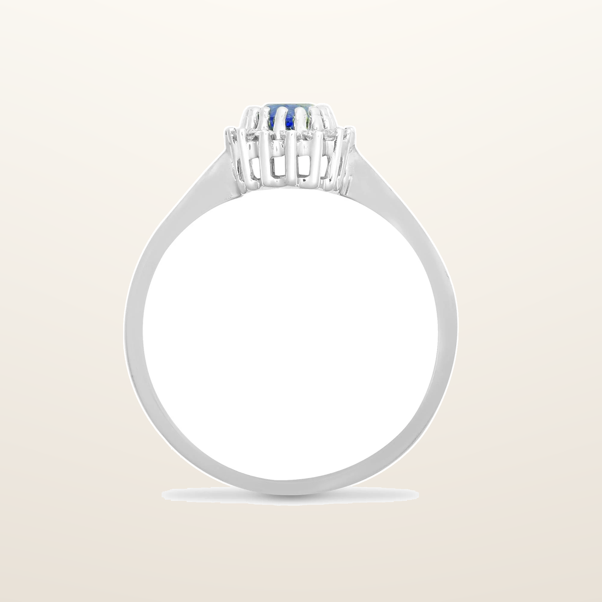 IT_ROLE:studio_clean | 9ct White Gold Natural Diamond 12pts & Sapphire 56pts Ring