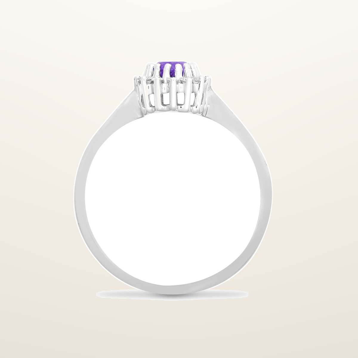 IT_ROLE:studio_clean | 9ct White Gold Natural Diamond 12pts & Amethyst 44pts Ring