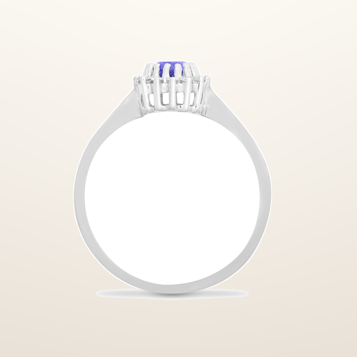 IT_ROLE:studio_clean | 9ct White Gold Natural Diamond 12pts & Tanzanite 55pts Ring