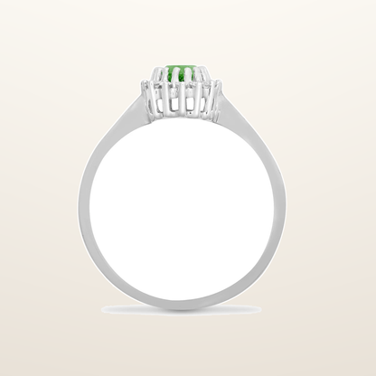 IT_ROLE:studio_clean | 9ct White Gold Natural Diamond 12pts & Emerald 52pts Ring