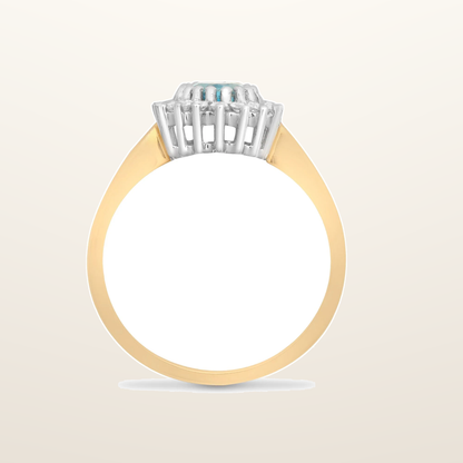 IT_ROLE:studio_clean | 9ct Yellow Gold Natural Diamond 23pts & Blue Topaz 90pts Ring