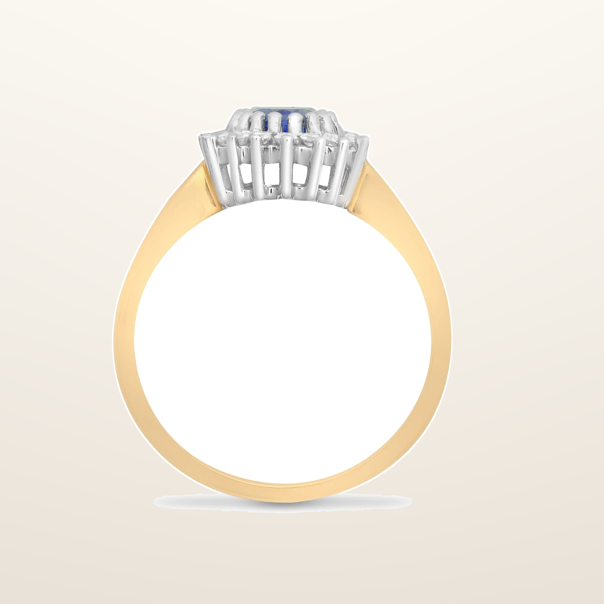 IT_ROLE:studio_clean | 9ct Yellow Gold Natural Diamond 23pts & Sapphire 1.10ct Ring