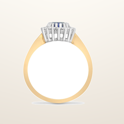 IT_ROLE:studio_clean | 9ct Yellow Gold Natural Diamond 23pts & Sapphire 1.10ct Ring