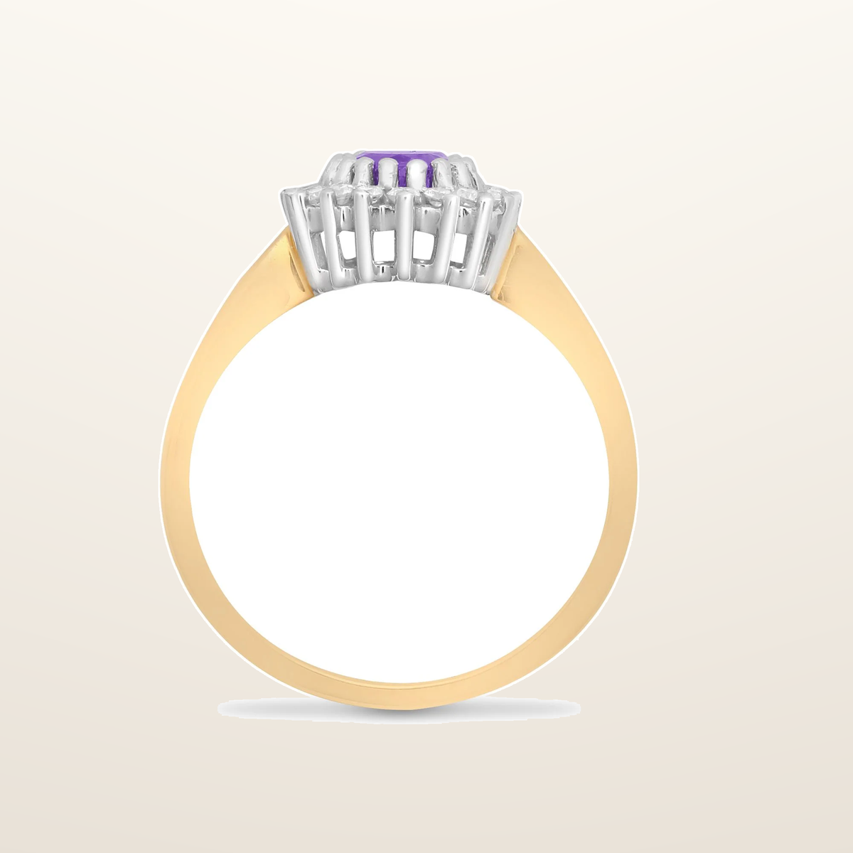 IT_ROLE:studio_clean | 9ct Yellow Gold Natural Diamond 23pts & Amethyst 70pts Ring
