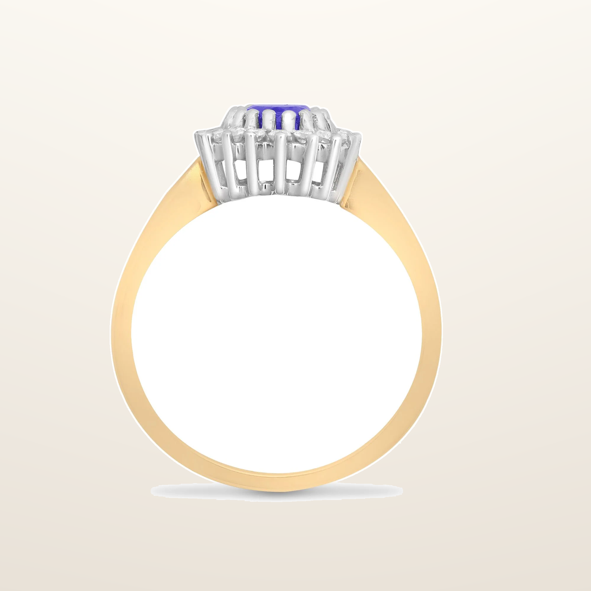 IT_ROLE:studio_clean | 9ct Yellow Gold Natural Diamond 23pts & Tanzanite 73pts Ring