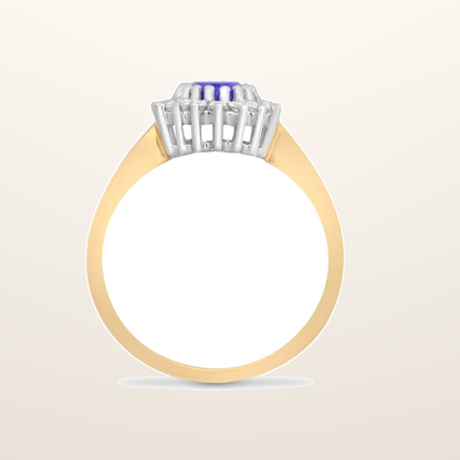 IT_ROLE:studio_clean | 9ct Yellow Gold Natural Diamond 23pts & Tanzanite 73pts Ring