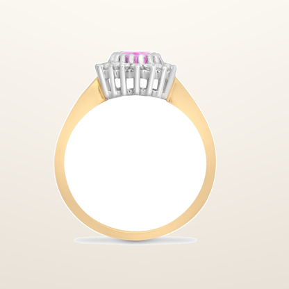 IT_ROLE:studio_clean | 9ct Yellow Gold Natural Diamond 23pts & Pink Sapphire 1.06ct Ring