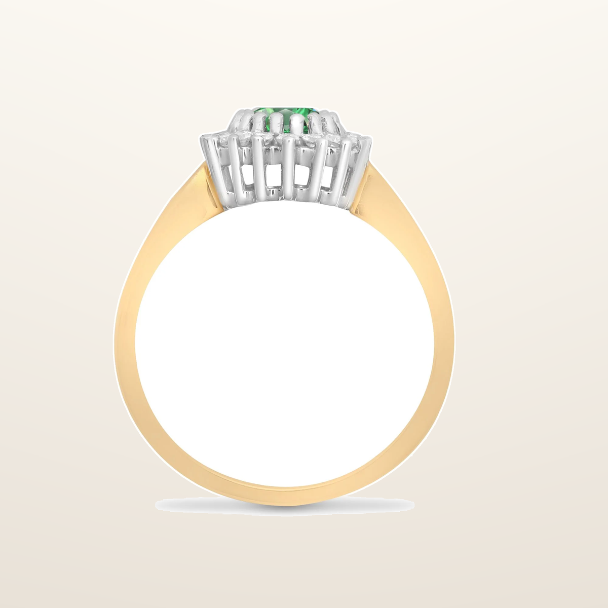 IT_ROLE:studio_clean | 9ct Yellow Gold Natural Diamond 23pts & Emerald 78pts Ring