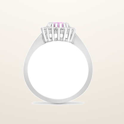 IT_ROLE:studio_clean | 9ct White Gold Natural Diamond 23pts & Pink Sapphire 1.06ct Ring