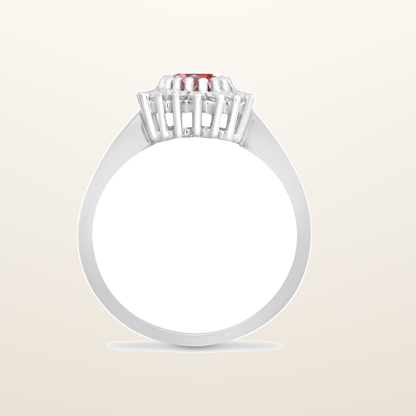 IT_ROLE:studio_clean | 9ct White Gold Natural Diamond 23pts & Ruby 1.10ct Ring