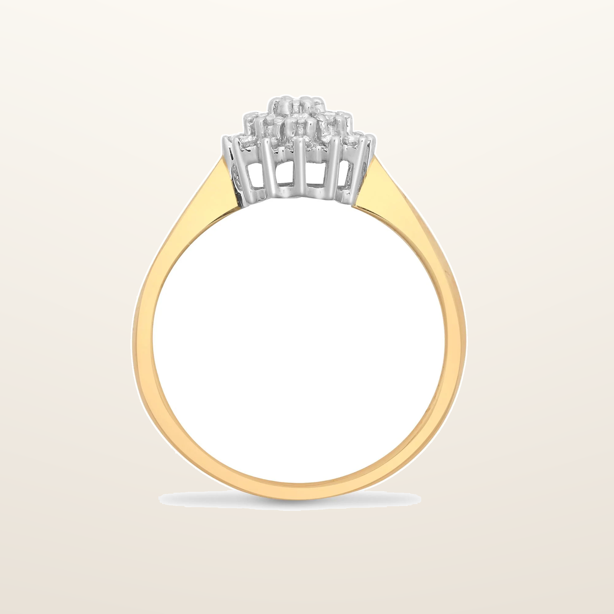IT_ROLE:studio_clean | 9ct Yellow Gold Natural Diamond Cluster Ring