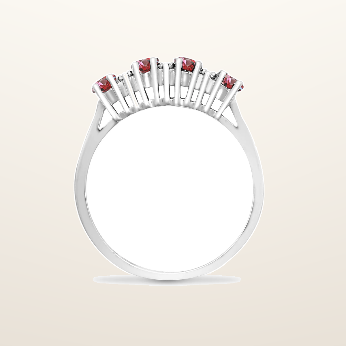 IT_ROLE:studio_clean | 9ct White Gold Natural Diamond 12pts & Ruby 92pts Ring