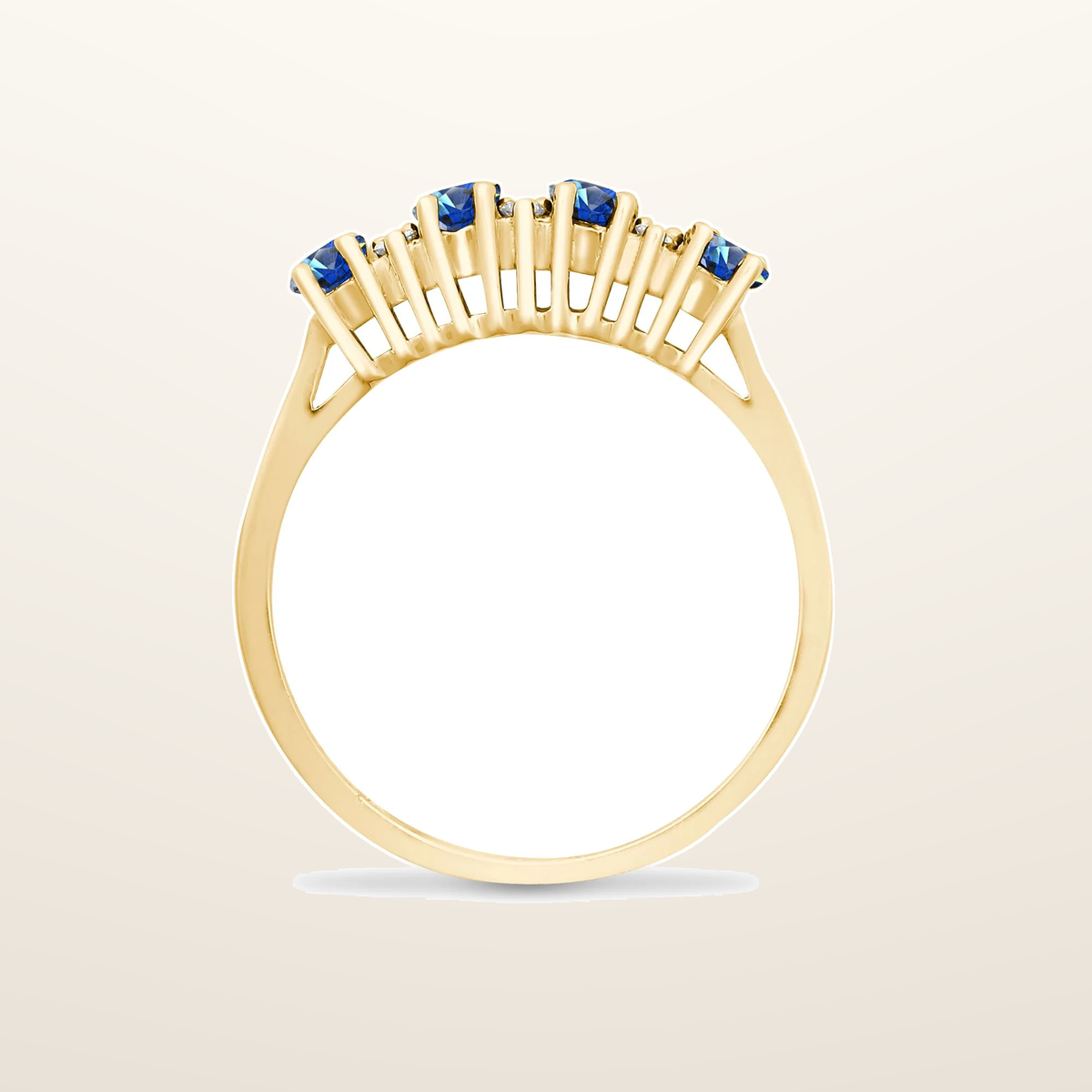 IT_ROLE:studio_clean | 9ct Yellow Gold Natural Diamond 12pts & Sapphire 1.05ct Ring