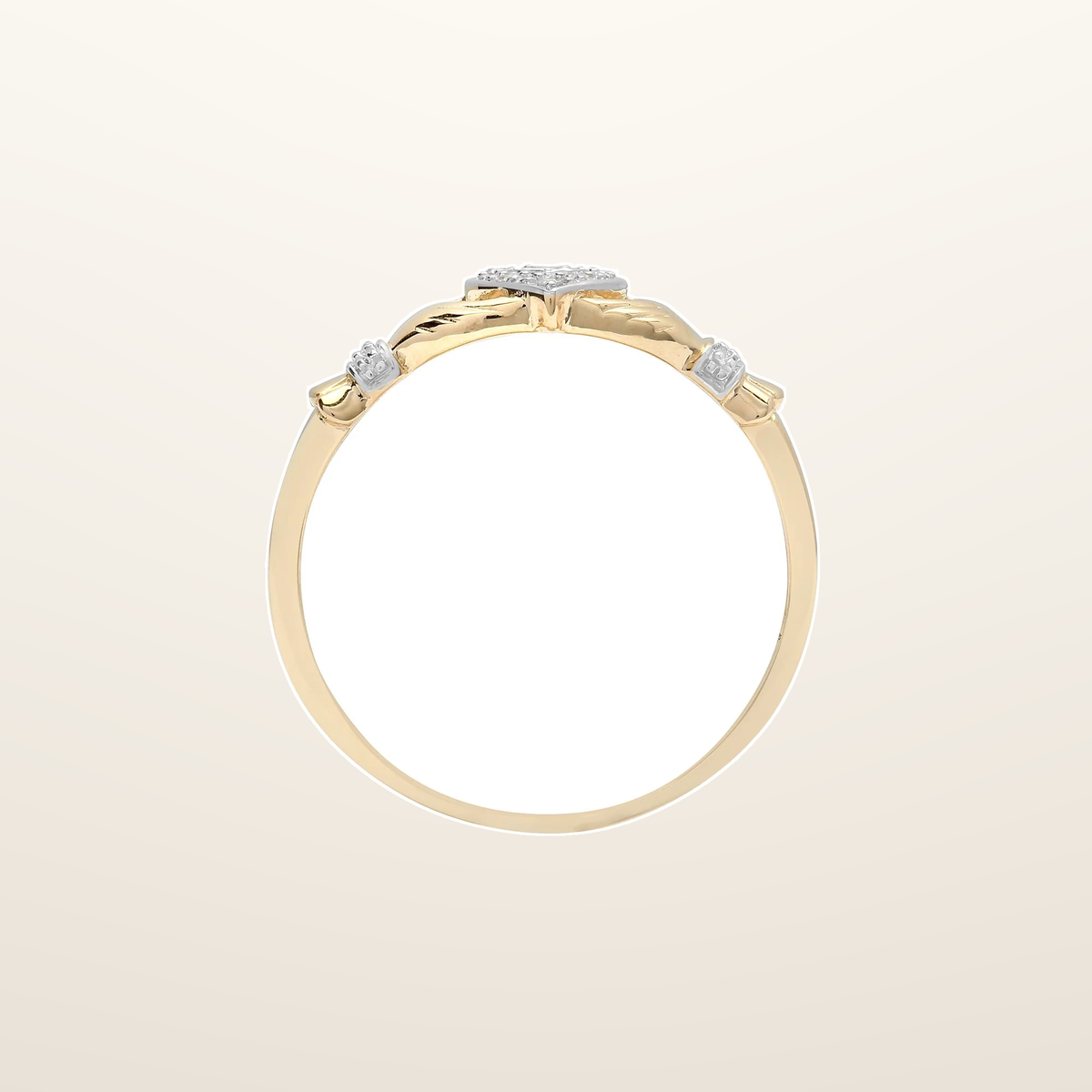 IT_ROLE:studio_clean | 9ct Yellow Gold Natural Diamond Claddagh Ring