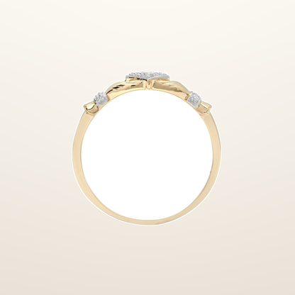 IT_ROLE:studio_clean | 9ct Yellow Gold Natural Diamond Claddagh Ring