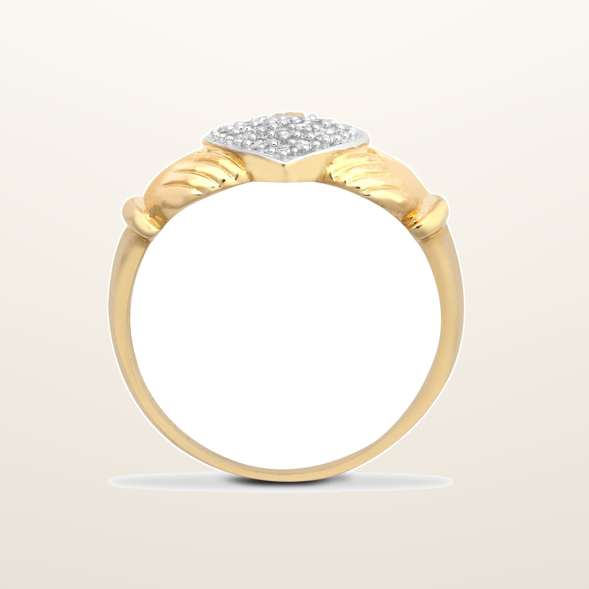 IT_ROLE:studio_clean | 9ct Yellow Gold Natural Diamond Claddagh Ring