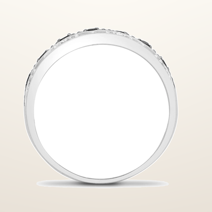 IT_ROLE:studio_clean | 9ct White Gold Natural Diamond And Black Natural Diamond Ring